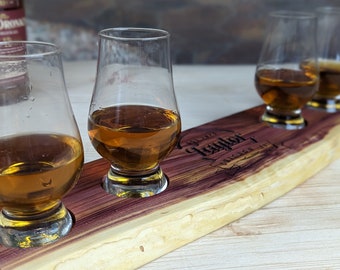 Red Cedar Whiskey Flight | Personalized Whiskey Flight | Reclaimed Wood from East Texas | Gift for Dad