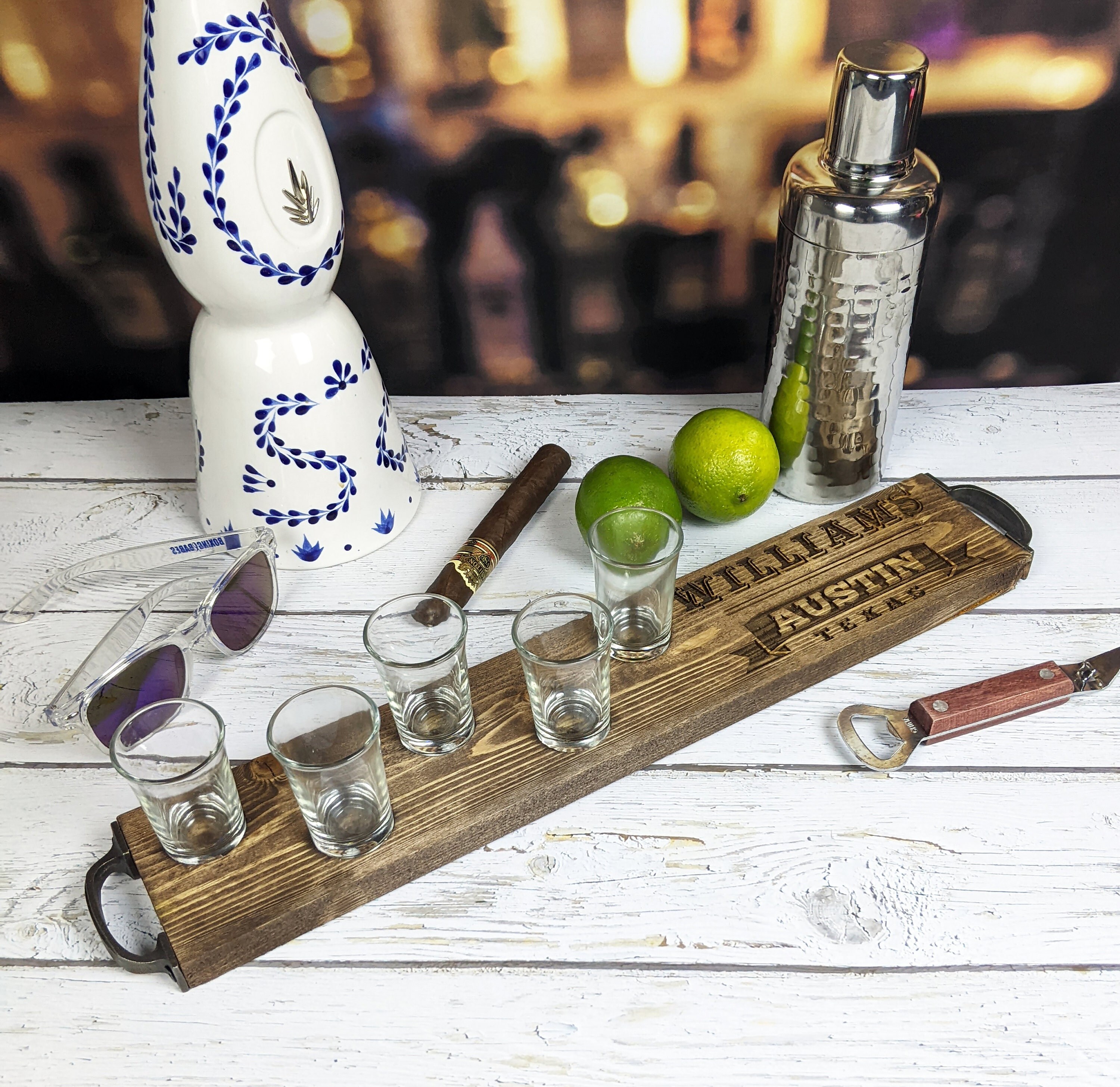 Custom Shot Flight Board Custom Serving Tray Shot Glass Etsy