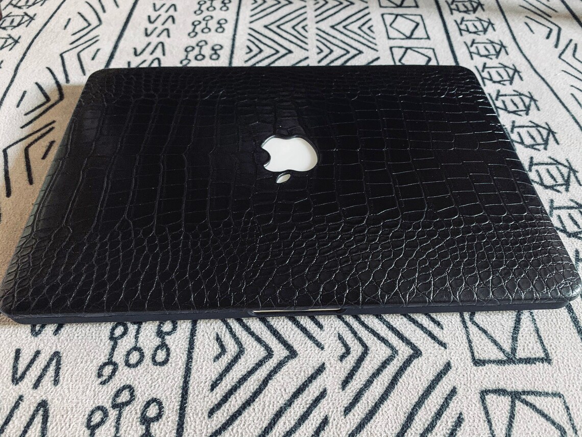 Black Crocodile Faux Leather Laptop Cover For MacBook Pro 13 Etsy