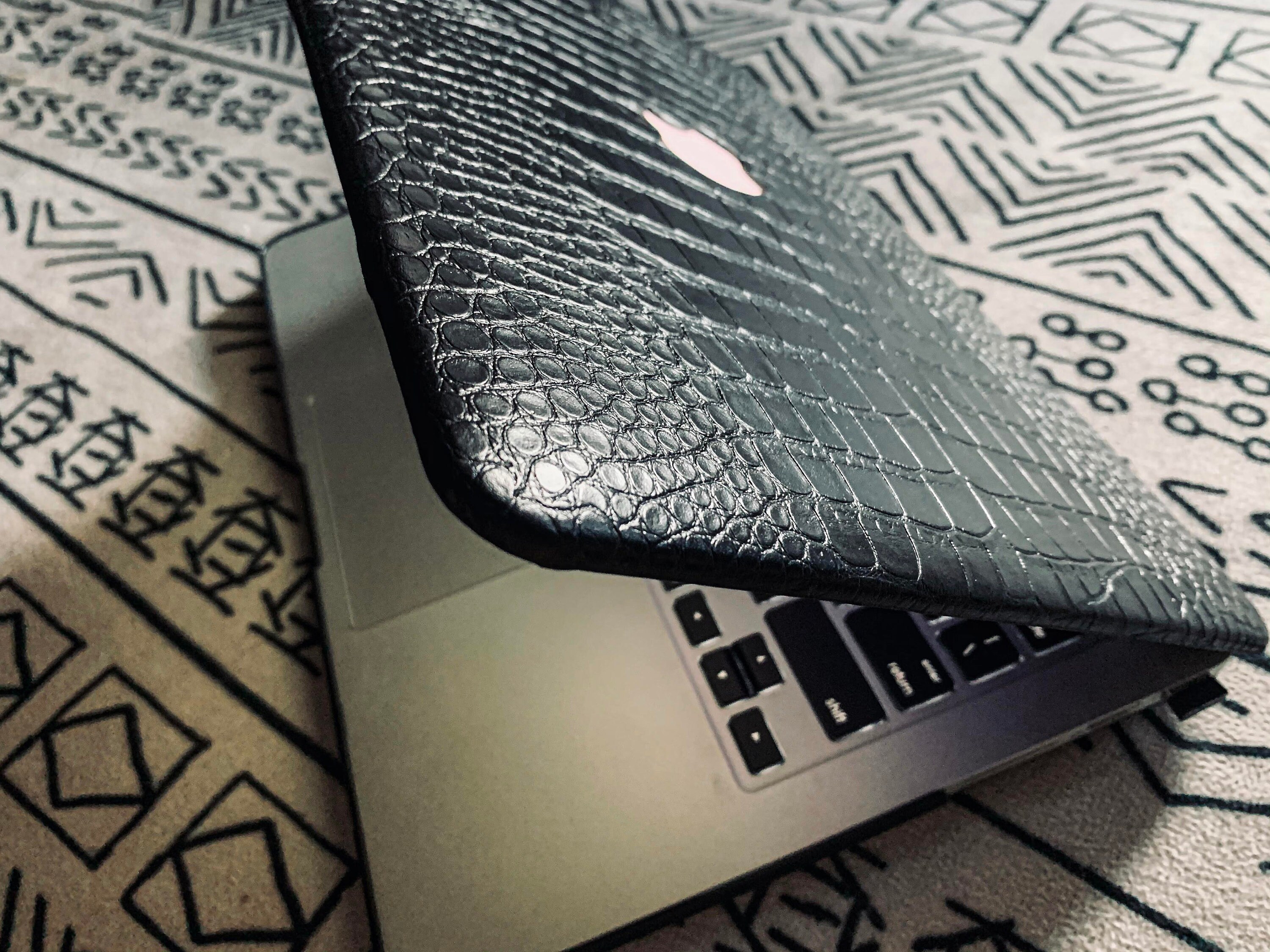 Black Crocodile Faux Leather Laptop Cover For MacBook Pro 13 Etsy