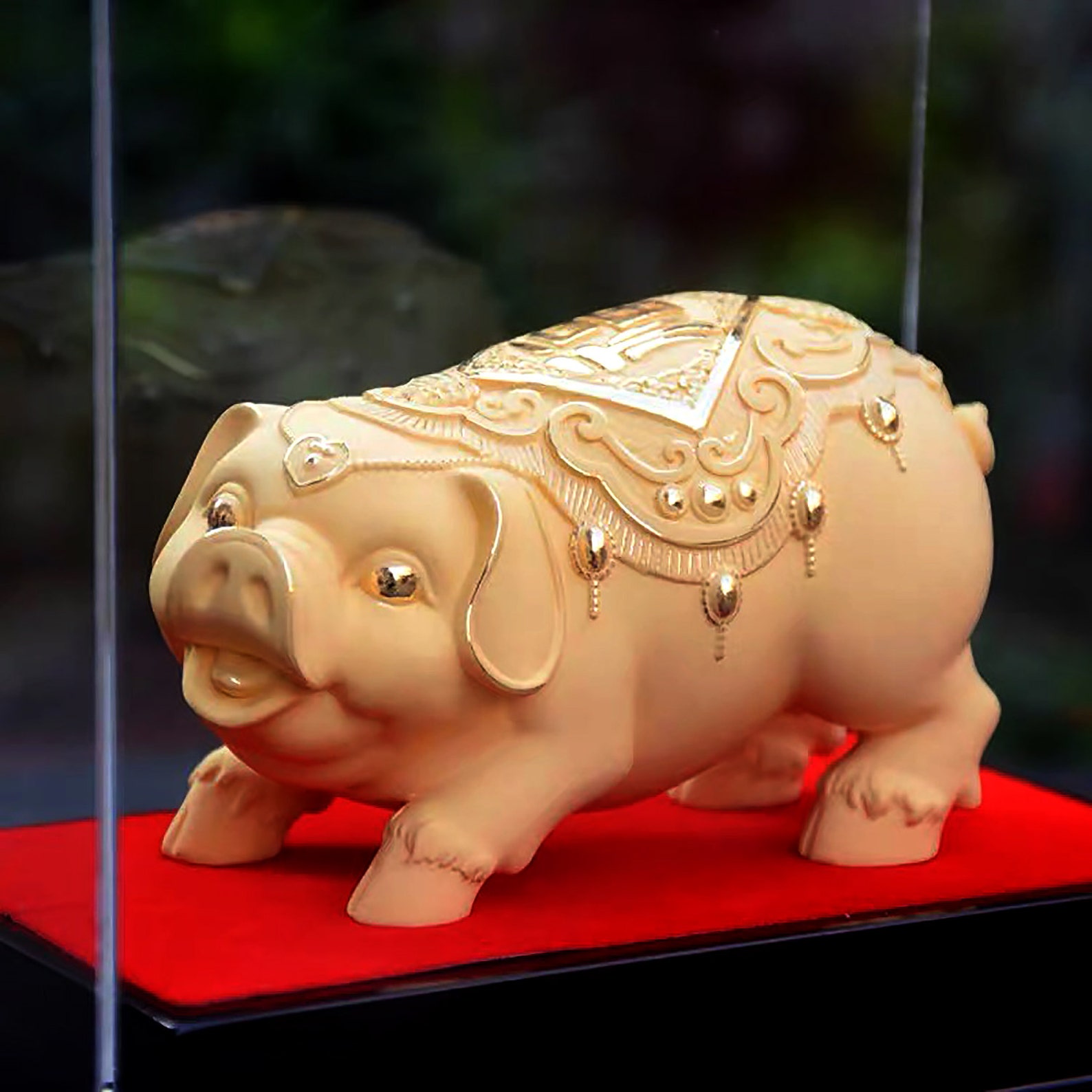 Chinese Pig Gold Plated Display Pure Gold Plate 24K Chinese Etsy