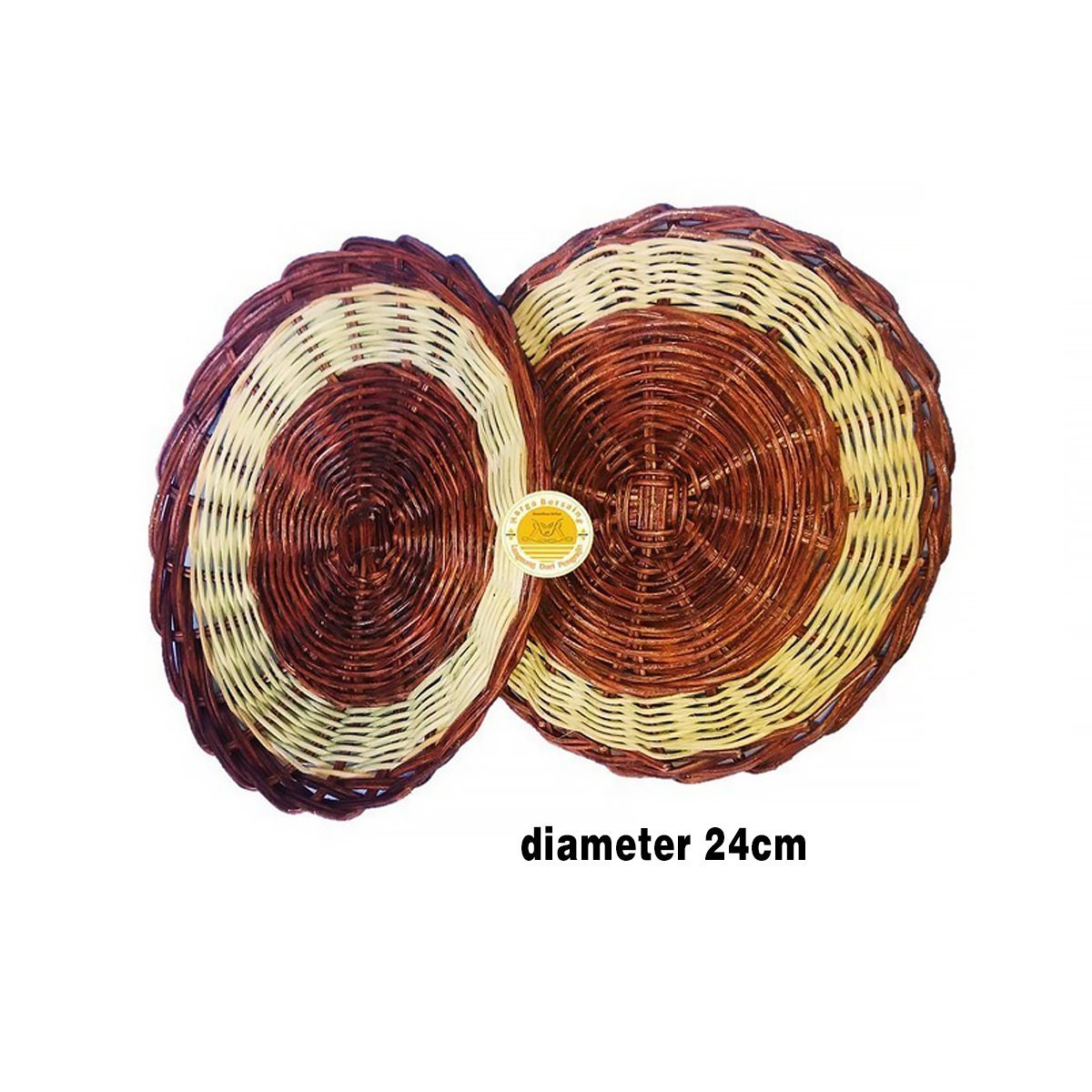 Rattan plate set of 4 Natural rattan plate handmade Eco Etsy