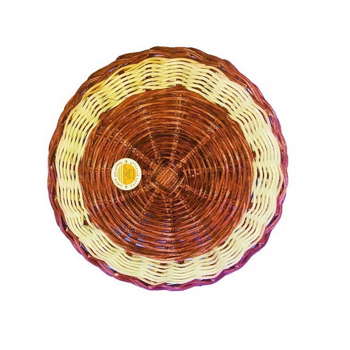 Rattan plate set of 4 Natural rattan plate handmade Eco Etsy