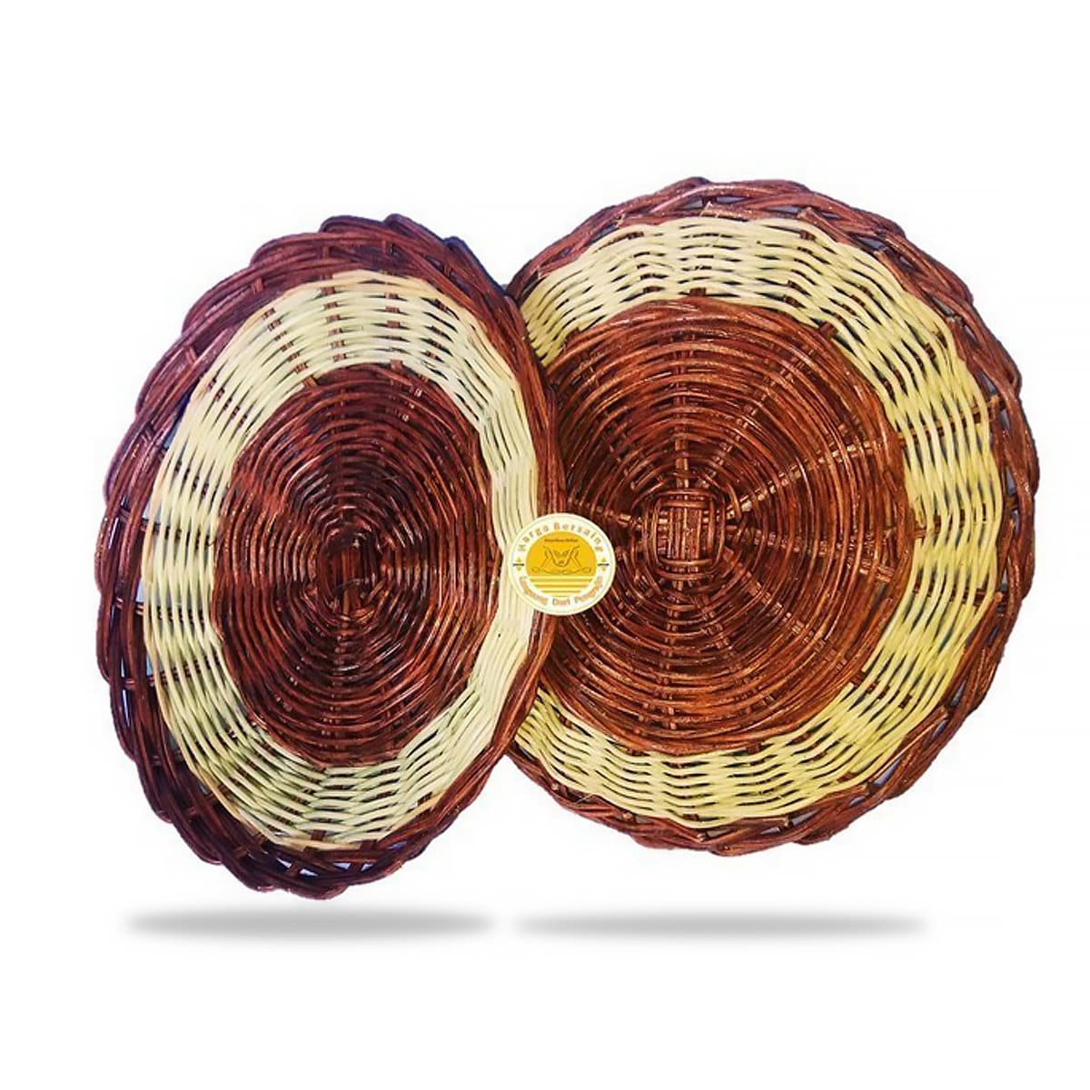 Rattan plate set of 4 Natural rattan plate handmade Eco Etsy