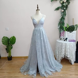 Spaghetti Strap Celestial Glitter Tulle Dress