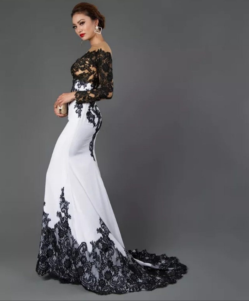 Chic Mermaid Off The Shoulder Black Satin Lace Short Homecoming Dress 20th Birthday Outfits main image 1