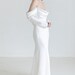 Charming Beaded Scoop Neck Ruched Satin Long Sleeves Prom Dress