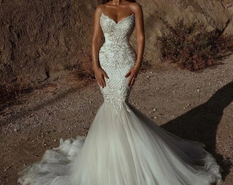 white mermaid dress