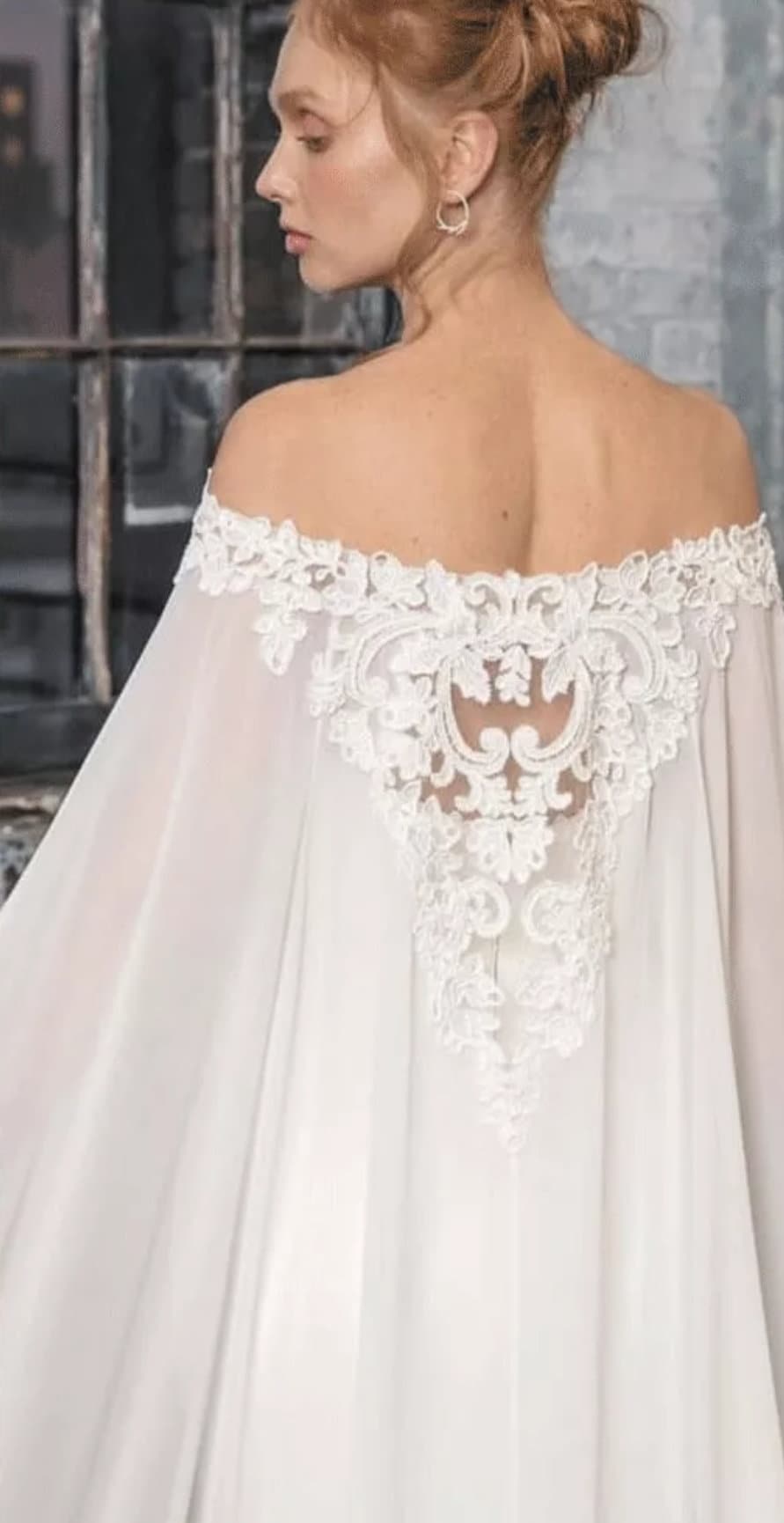 Chiffon shop bridal cape