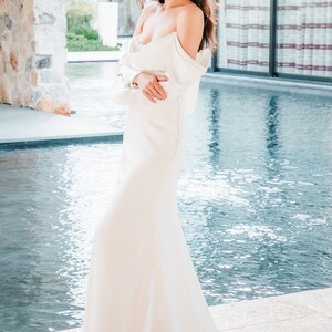 A-Line Bowknot Scoop Beaded Dress With Pockets Papaya