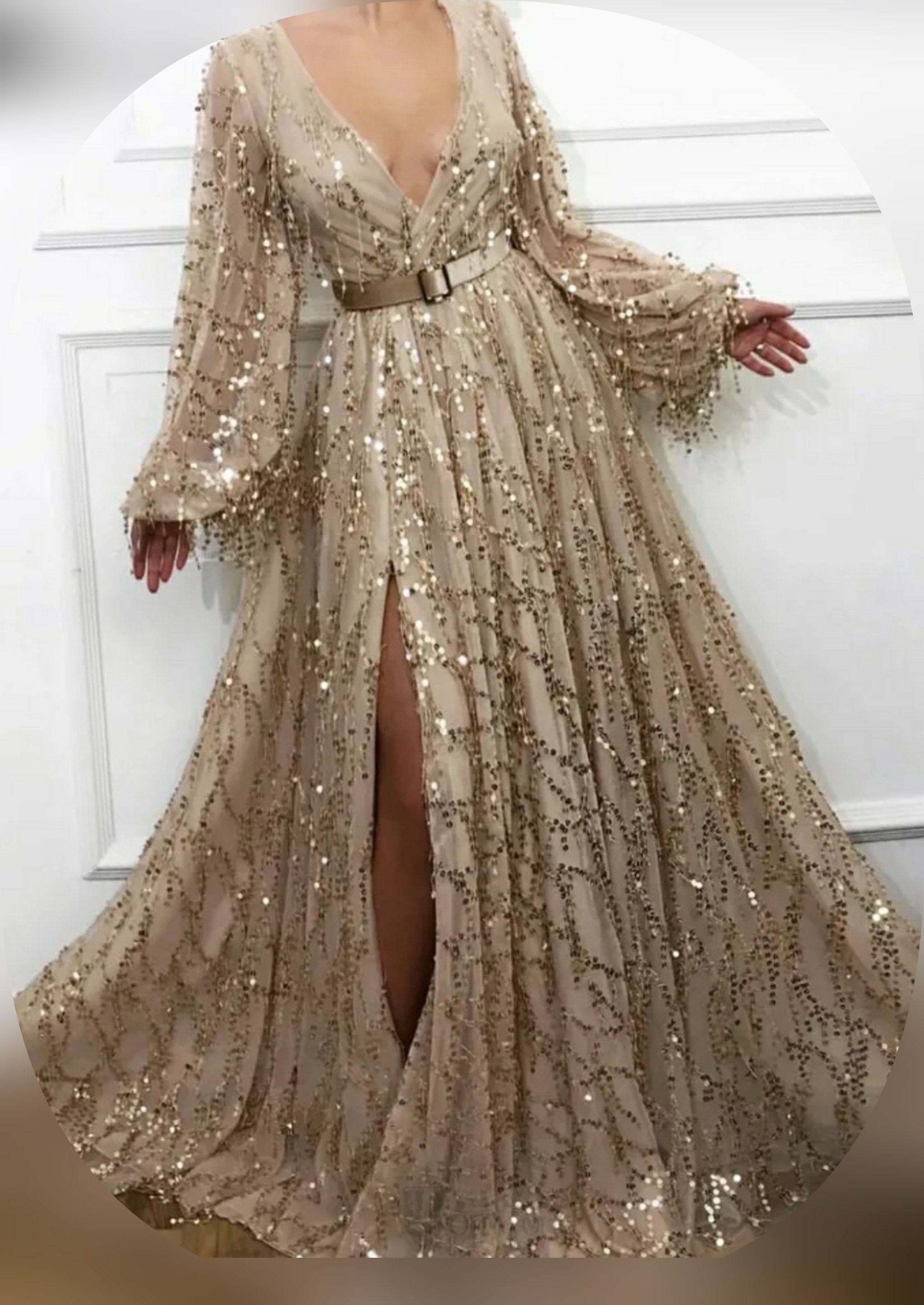 Gold Sequin Dress 