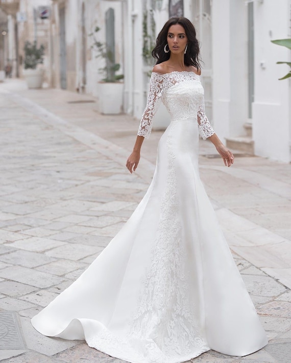 Marys Bridal MB6091 Bolero Jacket Scoop Neck Wedding Dress -  MadameBridal.com