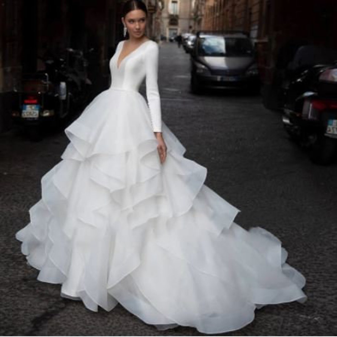 ruffle wedding dress