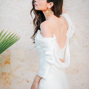 A-Line Bowknot Scoop Beaded Dress With Pockets Peach