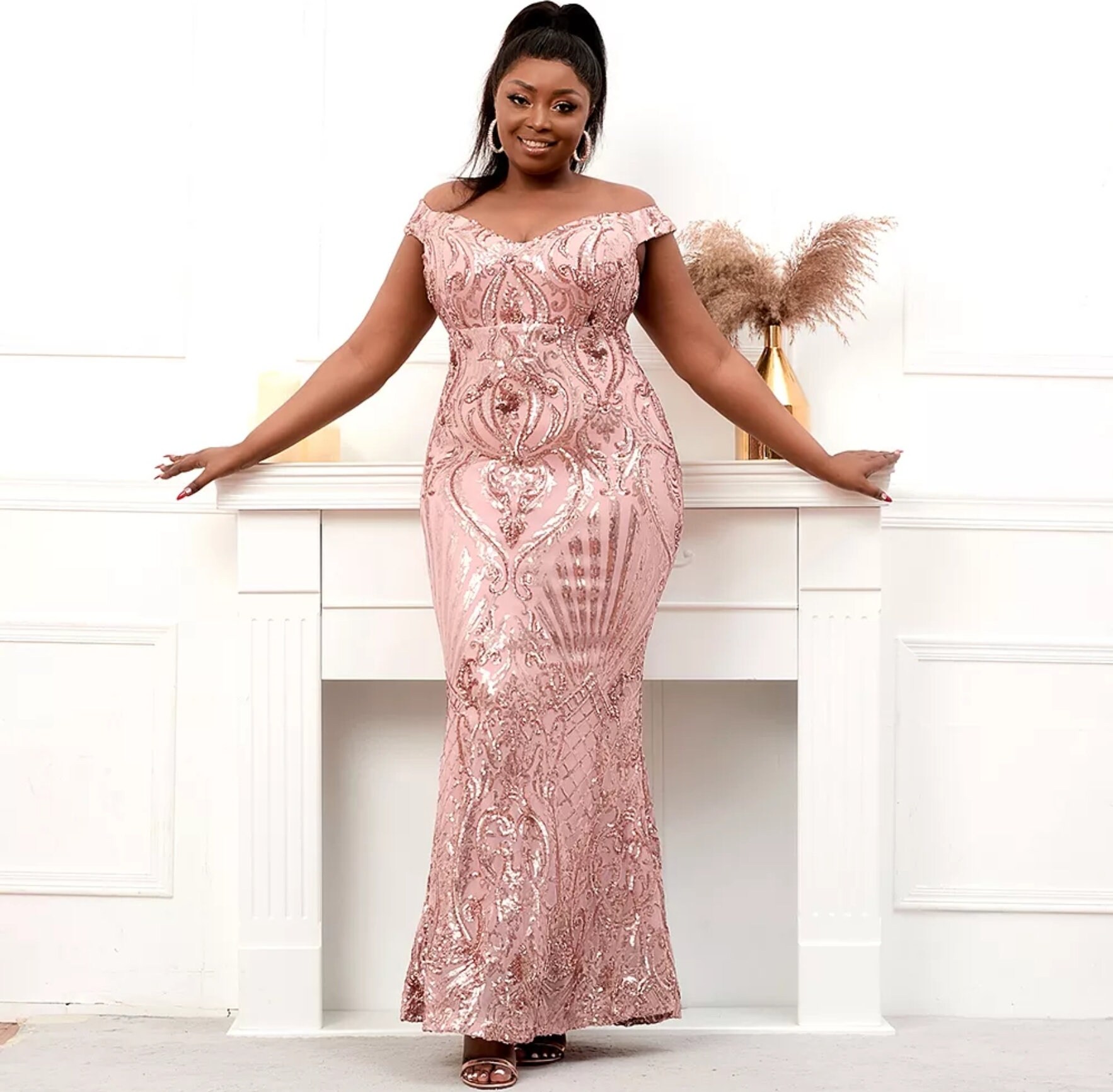 Plus Size Sequin Dress - Etsy Australia