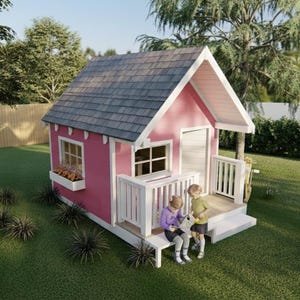 Baupläne für ein Spielhaus im Freien – Klassisches Kinderspielhaus aus Holz (PDF, 7 x 9 Fuß)