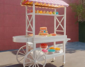 Candy cart plans, 23 x 60”, step-by-step instructions, PDF digital download