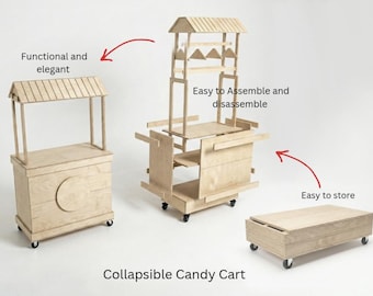 Candy cart plans - Foldable Cart / 1' 10” X 3' 4'' / step-by-step instructions / digital download