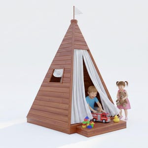 Planer för utomhuslekstuga – Trätipi för barn lekstuga PDF (1,85 m)