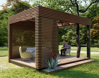 Pergola Plans with Planter 12x16ft / step-by-step instructions, digital download
