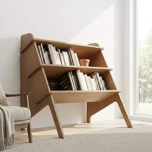 Shelves for Books /  Cnc cut / living room corner shelves / digital download, DXF, PDF