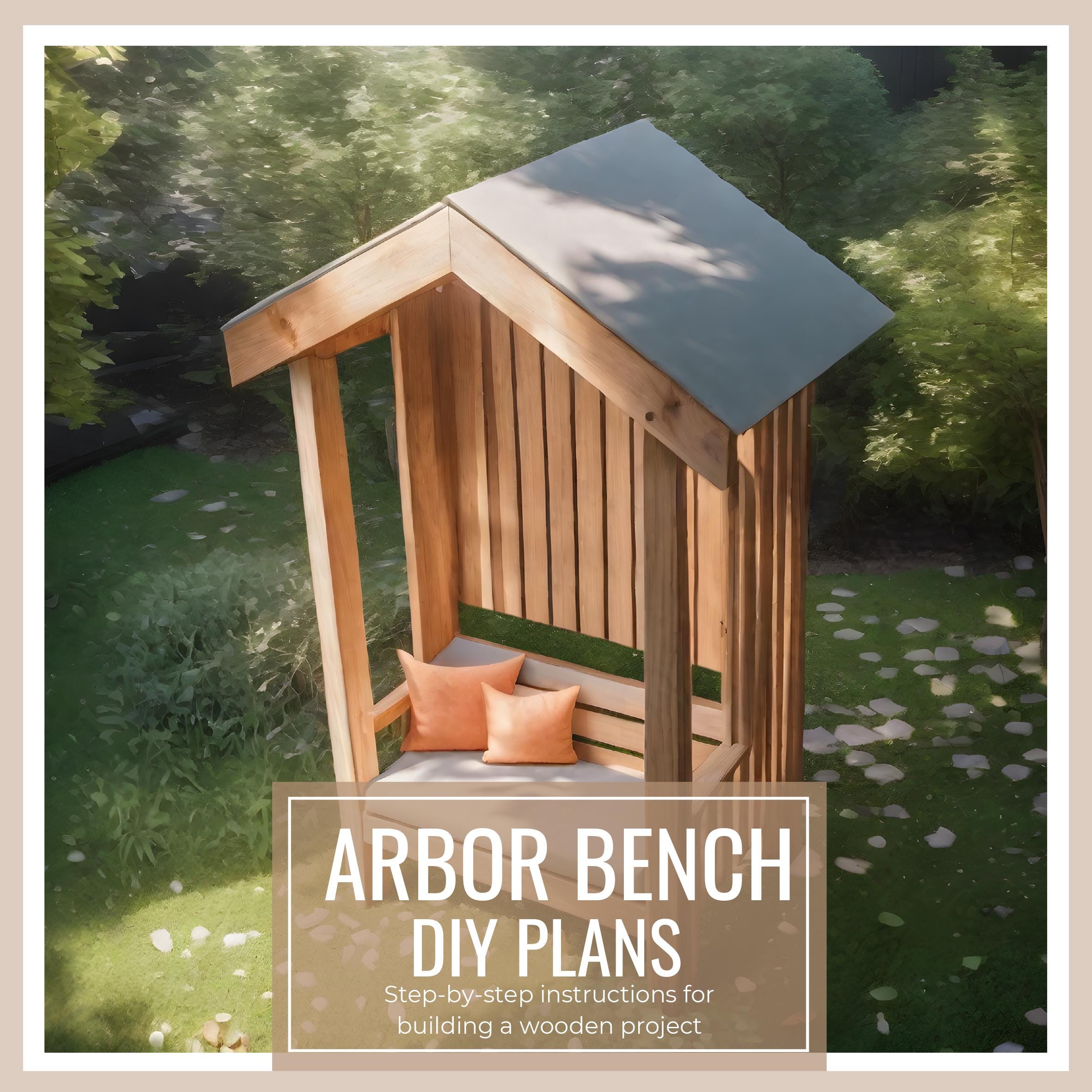 DIY Arbor Bench Plans – Wooden Garden Seat With Roof (PDF Plans) - Etsy