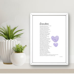 POEMA PARA NIETO - Poema original para imprimir y enmarcar. Descarga instantánea. Regalo para nieto de parte de abuelos. Cumpleaños, graduación, día de boda, etc.
