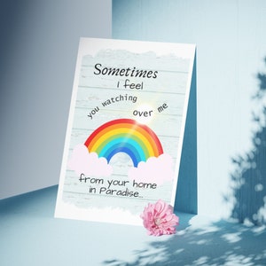 A Beautiful Grief/Bereavement/Sympathy Gift to print and frame. Always Watching Over Me, Rainbow Design : Instant Digital Download