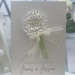 Personalised Wedding Card, Floral Wedding Card, Simple Wedding Card, 3D Wedding Card, Handmade Card, Son & Daughter in Law Card, Friend Card