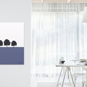 Original Art, Original Digital Print, Blue Coloured Print, Blue Print, Minimalist Print, Wall Art, Tree Print Wall Art, Tree Art, Tree Print