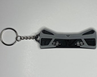 2020 2021 20 21 Chevrolet Corvette C8 Keychain - Ceramic Matrix Grey
