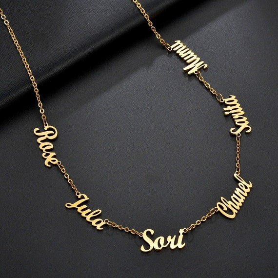 Custom Multi Name Necklace Personalized Family Name Necklace