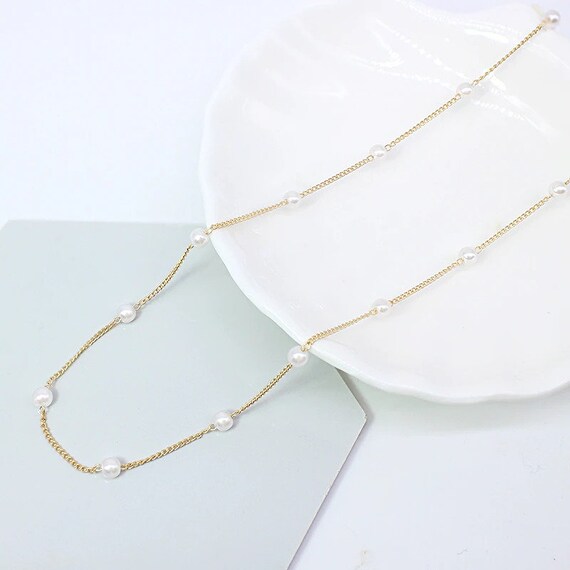 Women Pearl Choker Necklace Gold Pearl Choker Necklace Stylish