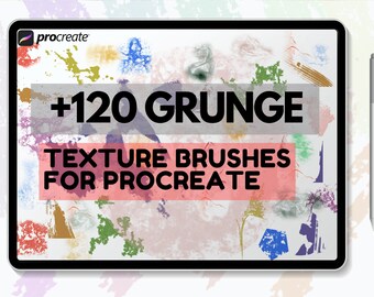120+ Grunge Brushes Set Procreate Texture Brushes Digital Design iPad Art iPad Pro Apple Pencil Procreate Stamps Digital Drawing