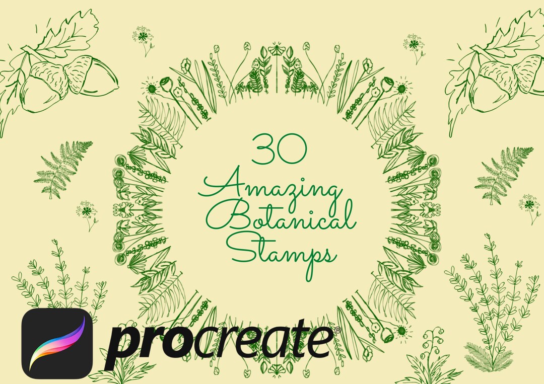 30 Amazing Procreate Botanical Stamps | Floral Procreate Stamps ...