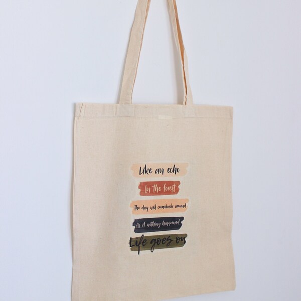 BTS inspired Tote Bag/ Life Goes on Lyric Version