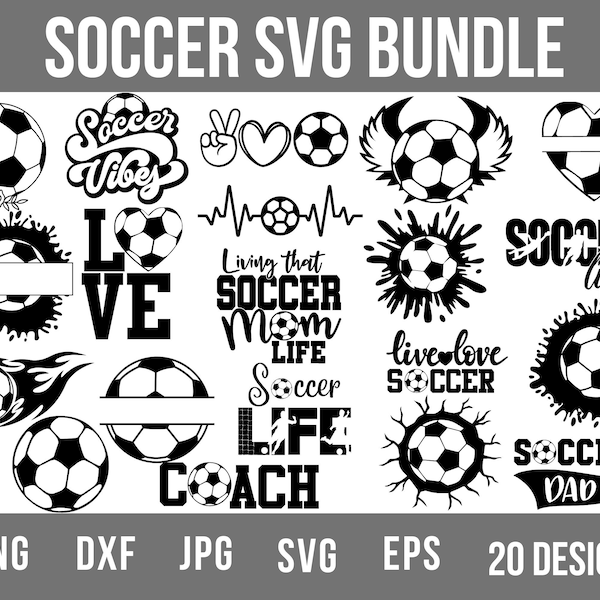 Soccer Ball SVG Files, Soccer Mom Svg, Soccer Fan Shirt Svg,  Love for Soccer Svg,  Football Cut Vector files, Soccer Ball Clip Art