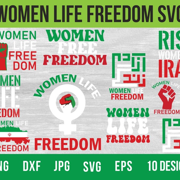 Women Life Freedom Svg, Zan Zindagi Azadi Svg, Free Iran Svg, Women Life Freedom Png, Svg Files For Cricut, Svg Bundle,