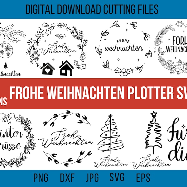 Frohe Weihnachten Plotter File Svg, Weihnachten Svg, German Christmas Svg, Funny Christmas Svg, Christmas Vibes Svg, Christmas Svg