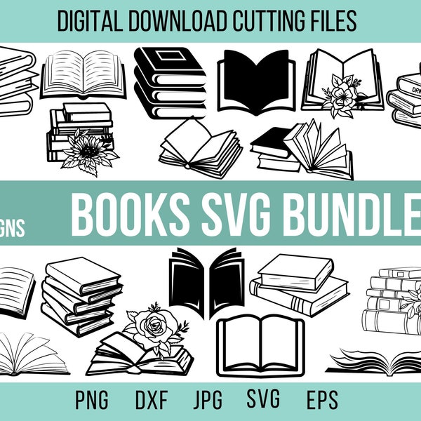 Book Lover SVG Bundle, Book Svg, Reading SVG Bundle, Library Svg, School Svg, , Open Book worm svg, BOOKS Svg couper des fichiers pour Cricut,