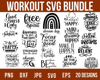 Positive & Inspirational SVG Bundle, Dream bundle SVG, Kindness Positive vibes Svg, Motivational Svg, Believe Affirmation Svg, Hustle Svg