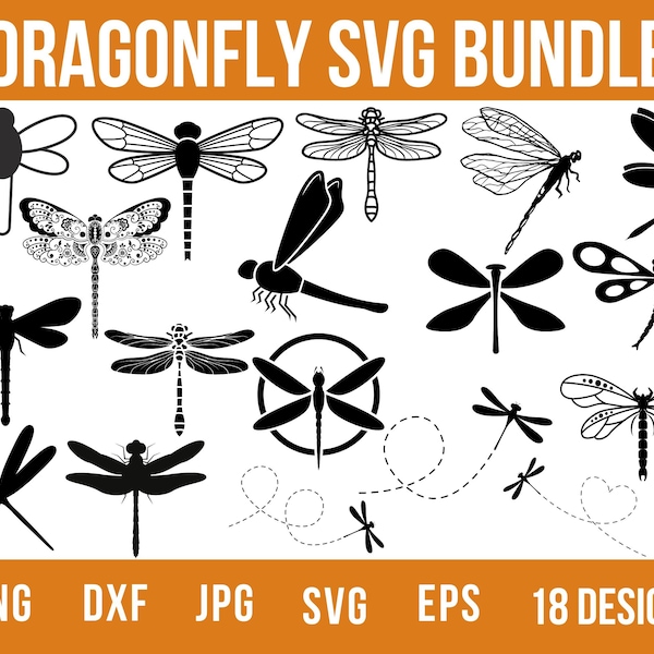 18 Dragonfly Svg Bundle, Dragonfly Svg, Layered Dragonfly Svg, Dragonfly Clipart, Dragonfly Png, Dragonfly Cut File, Svg Files For Cricut