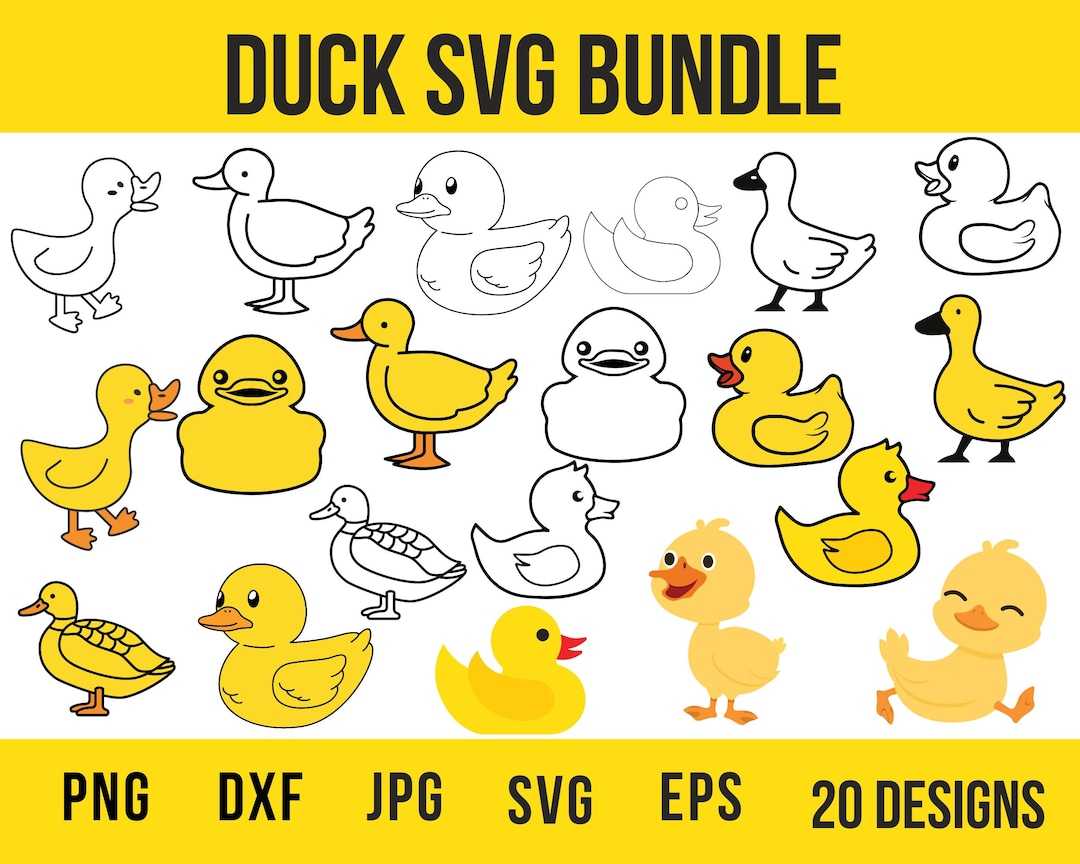 20 Duck Svg Bundle, Rubber Ducky Svg, Rubber Duck Svg, Duck Clipart