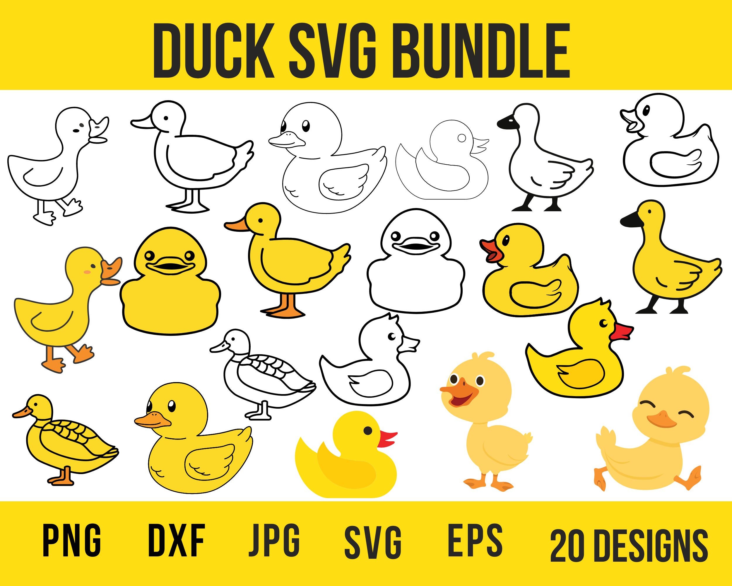 20 Duck Svg Bundle Rubber Ducky Svg Rubber Duck Svg Duck Etsy Canada