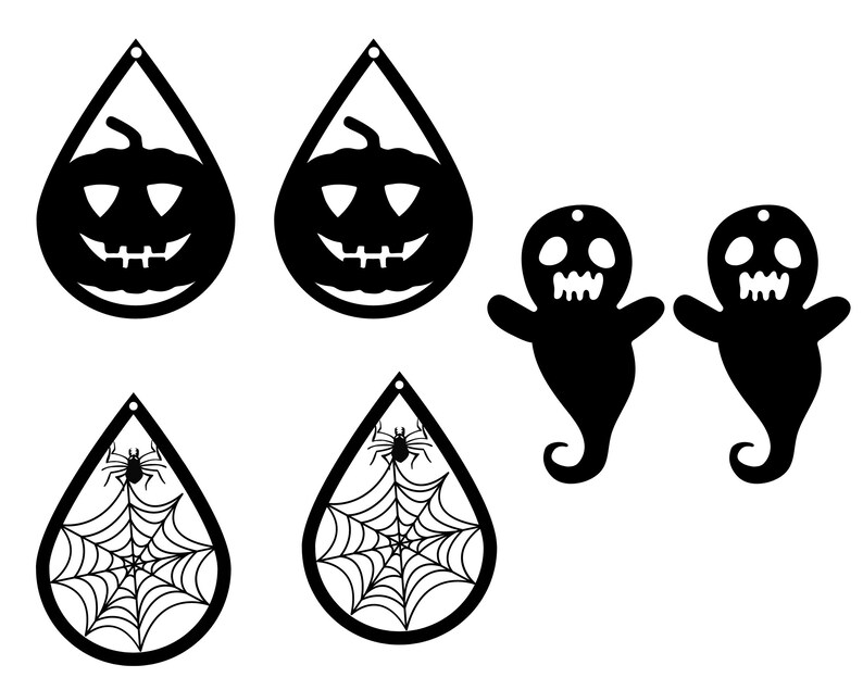Halloween Earrings Svg Leather Earring Svg Wood Earrings Etsy