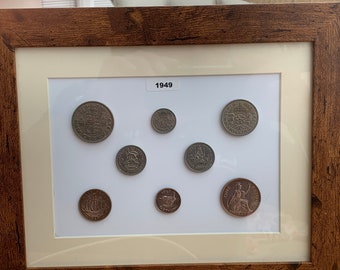 1949 Year Set of Coins in Frame - Great 75th Birthday Present