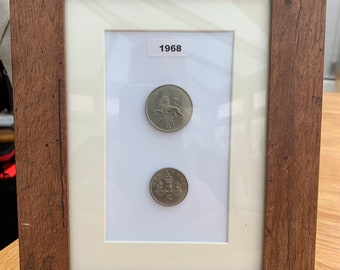 1968 Full Year Set of Coins in Frame - Great 56th Birthday Present