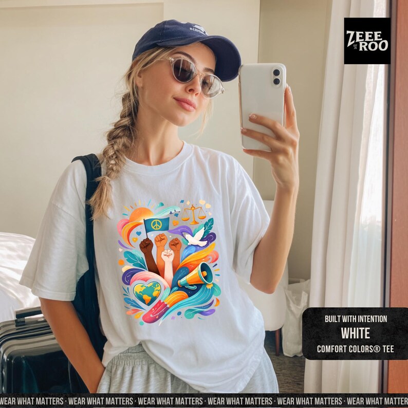 Unity Justice Peace, Equality Movement Design, Graphic Tee, Activist Gift image 10