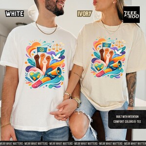 Unity Justice Peace, Equality Movement Design, Graphic Tee, Activist Gift image 11