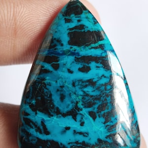 Good Quality 100% Natural Chrysocolla Stone Cabochon Fancy Shape Size 36x25 M.6.50 M.M Natural Chrysocolla Stone   Carat Gemstone